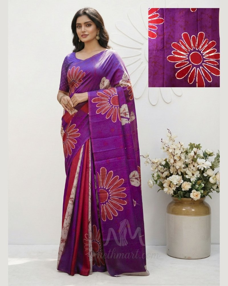 Indian Batik Saree - MS 8940
