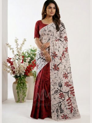 Indian Batik Saree - MS 8944