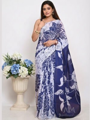 Indian Batik Saree - ZAM 7975