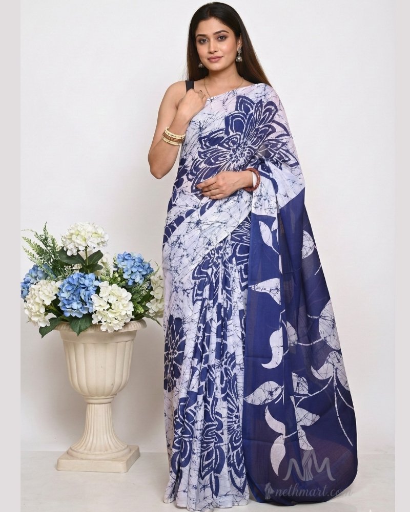 Indian Batik Saree - ZAM 7975
