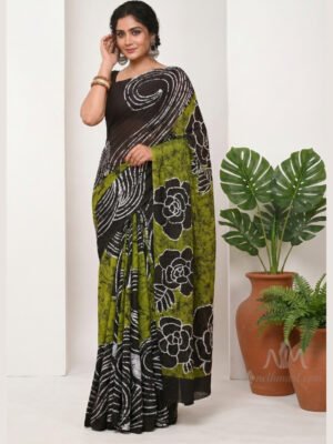 Indian Batik Saree - ZAM 7976