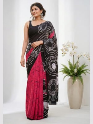 Indian Batik Saree - ZAM 7981