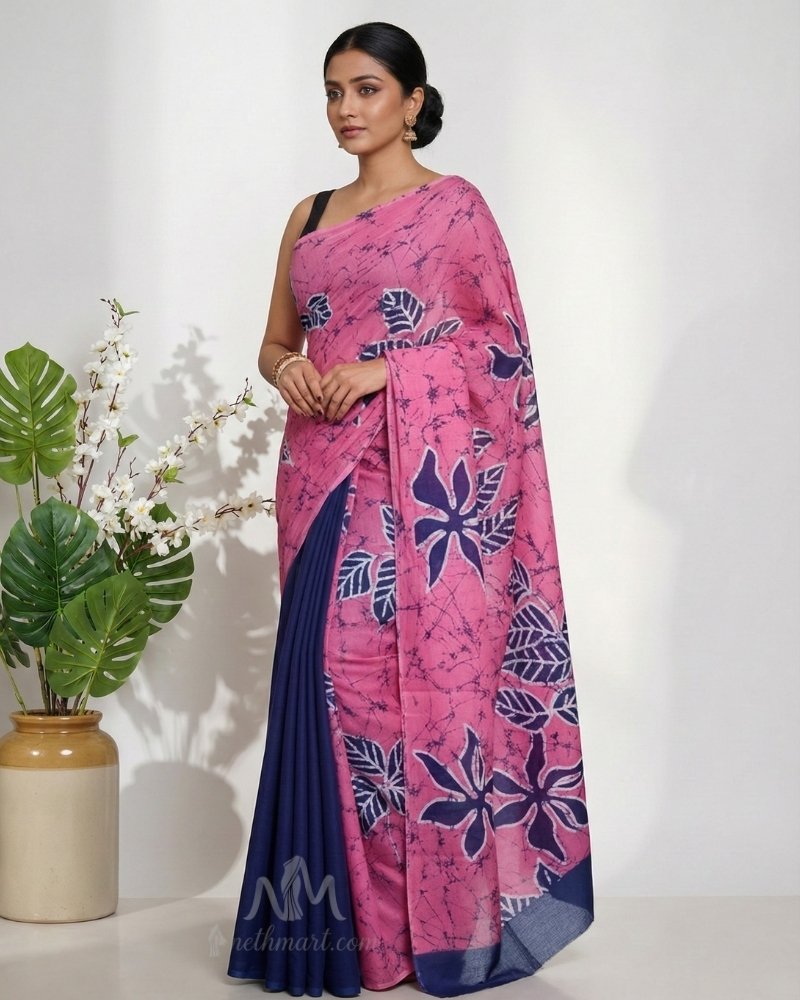 Indian Batik Saree - ZAM 7983