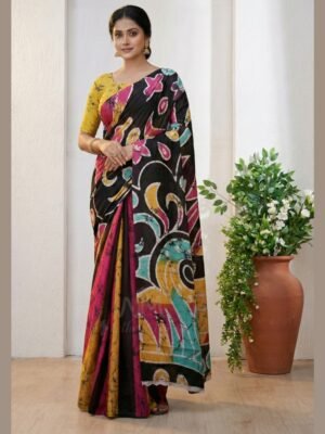 Indian Batik Saree - MS 8938